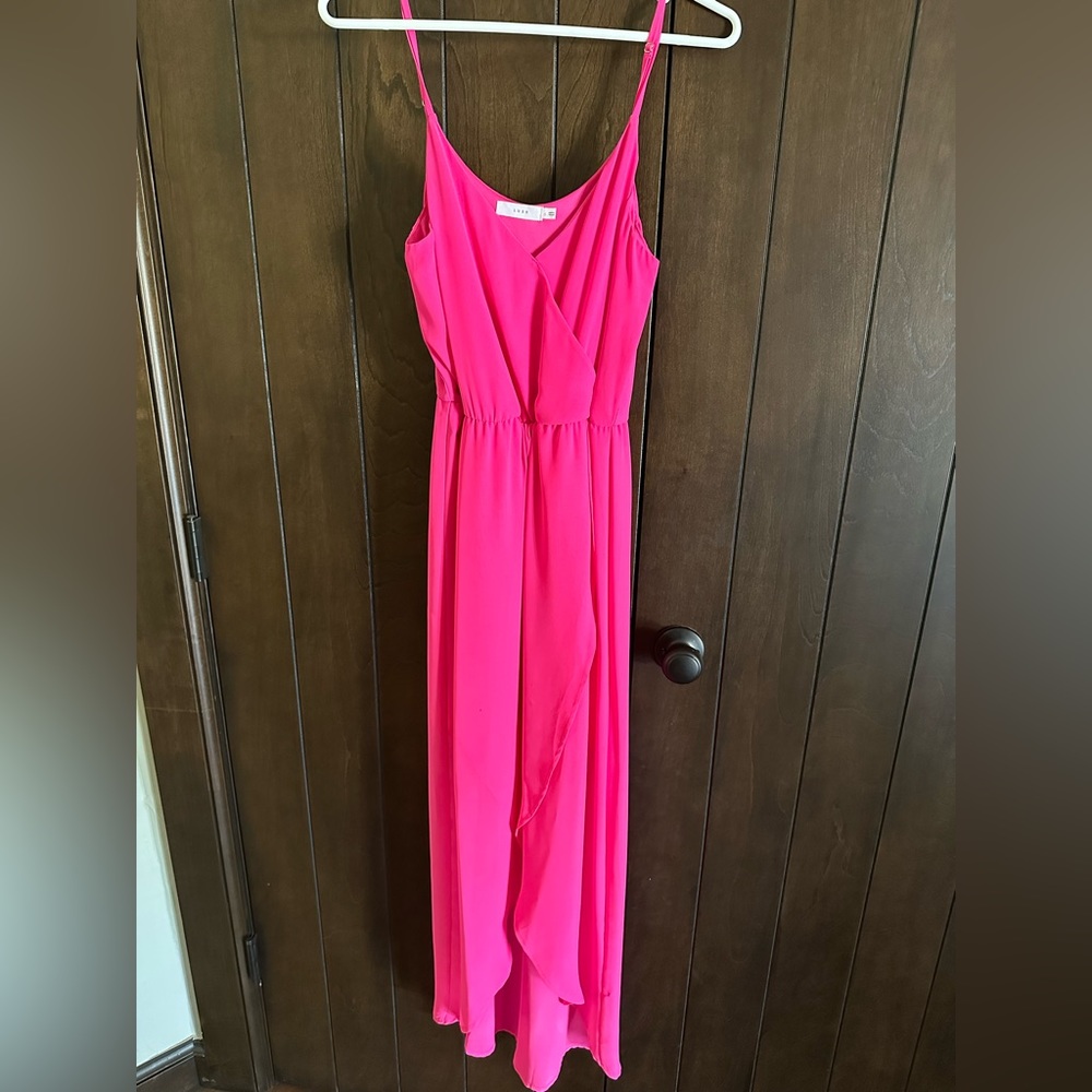 Hot pink hi-low flowy dress